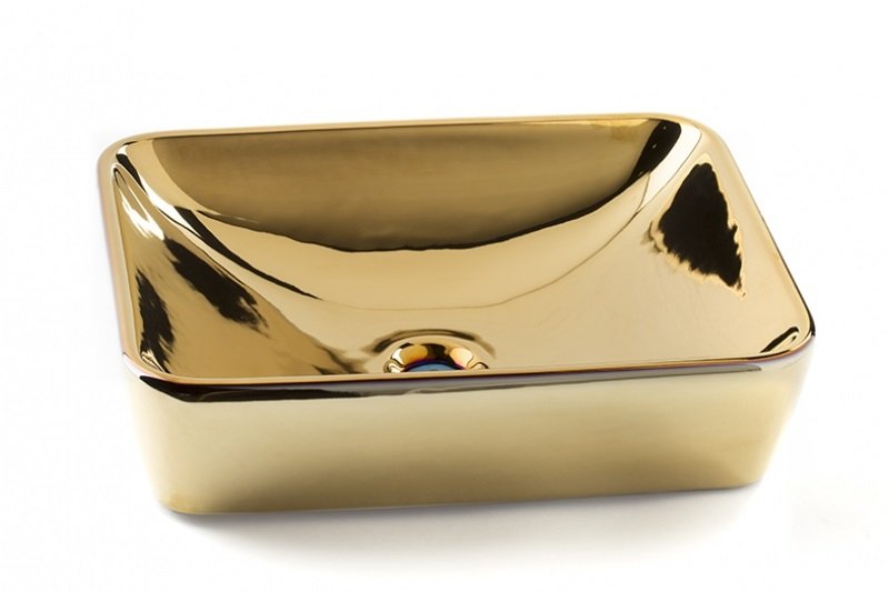 LAVABO CERAMICO 50X38X13,3 MARVEL GOLD 187306 (CERAMICA+PVD ORO) - DBE